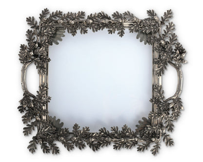 Acorn Oak &amp; Leaf Square Glass Tray