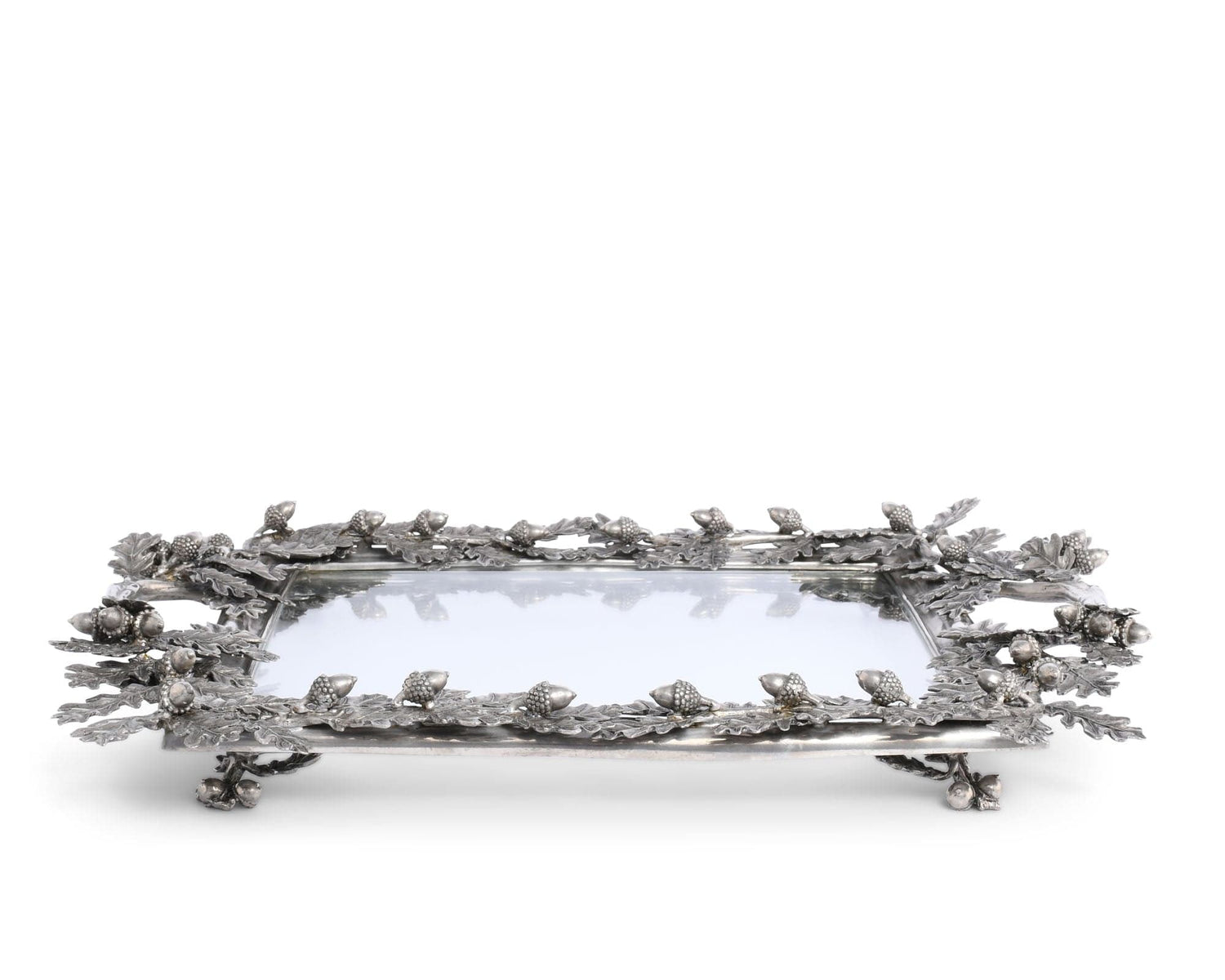 Acorn Oak &amp; Leaf Square Glass Tray