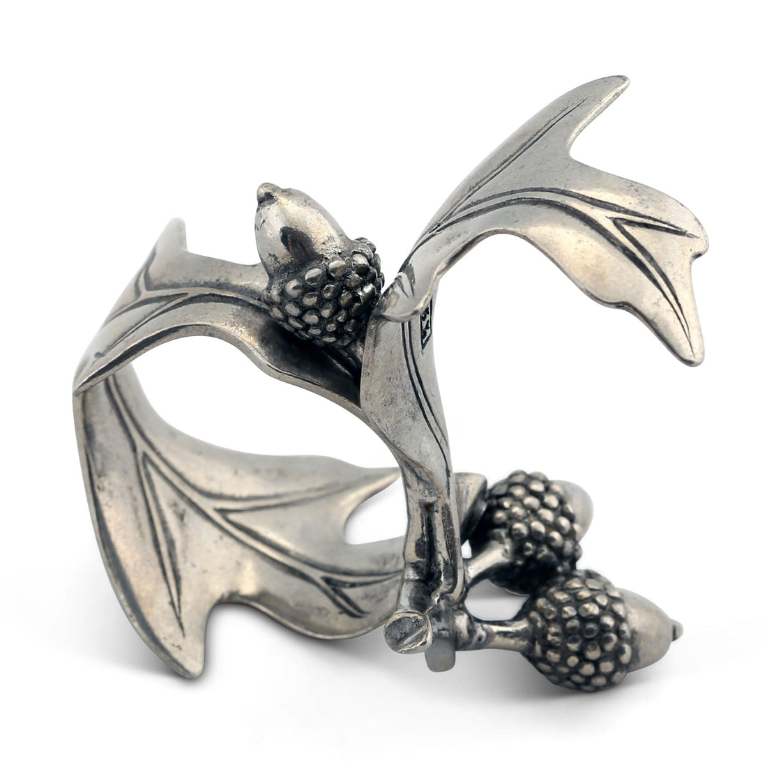Pewter Acorn &amp; Oak Leaf Napkin Ring