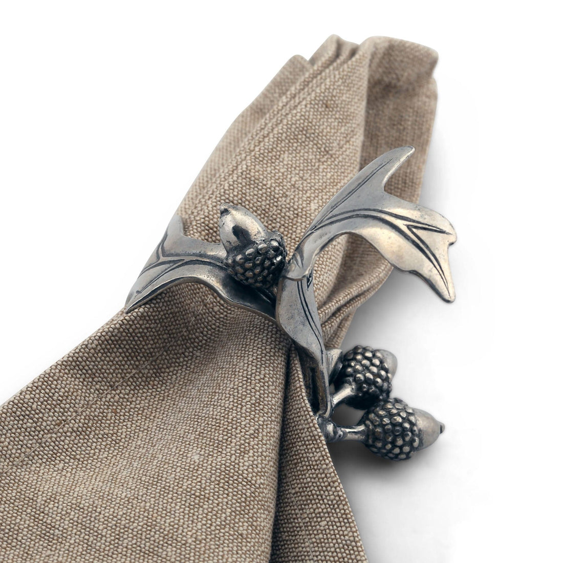 Pewter Acorn &amp; Oak Leaf Napkin Ring