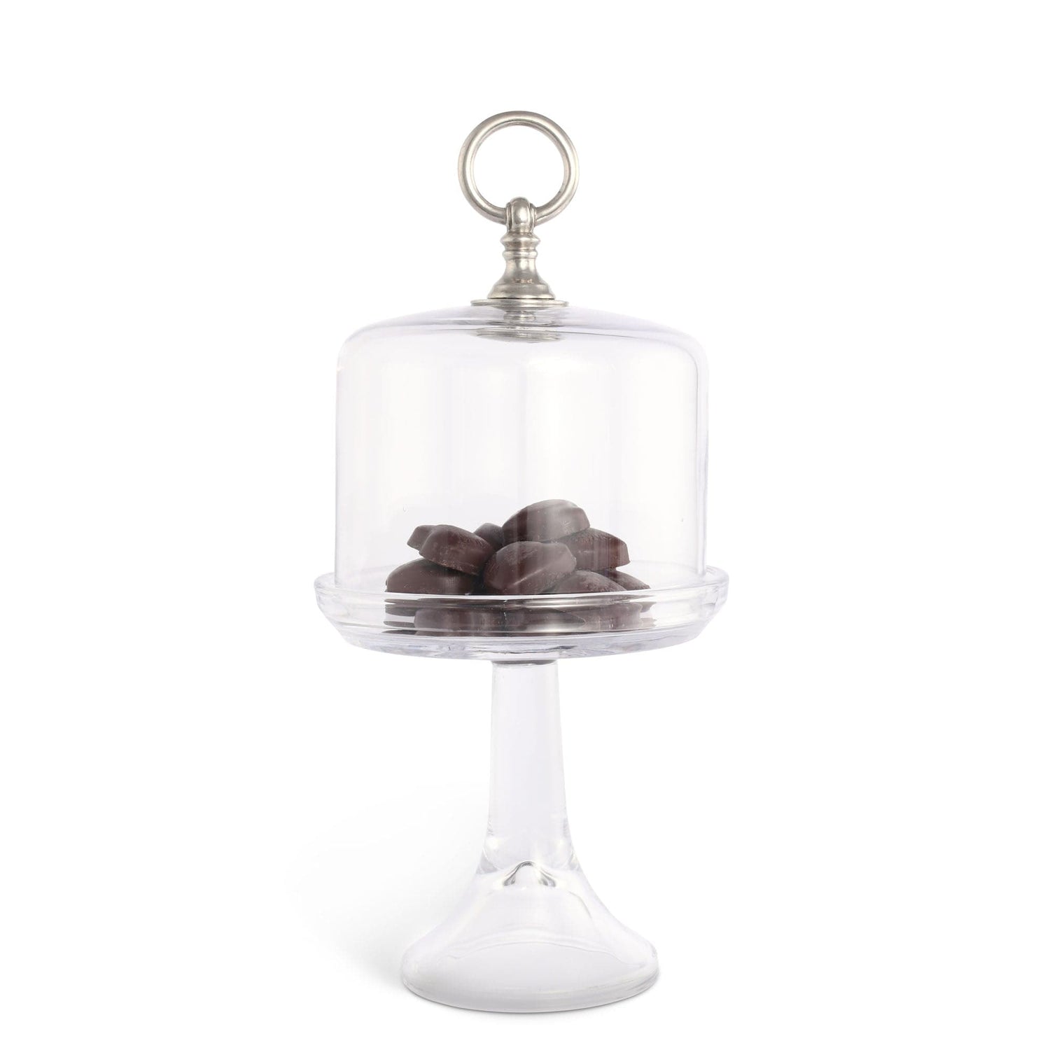 Classic Pewter Ring Glass Covered Cake / Dessert Stand