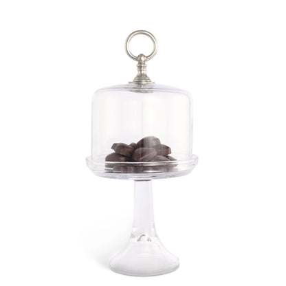 Classic Pewter Ring Glass Covered Cake / Dessert Stand