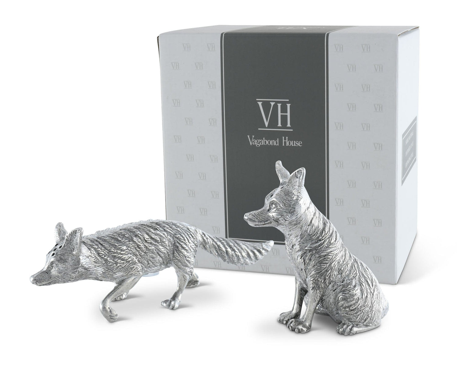 Pewter Foxes Salt &amp; Pepper Set