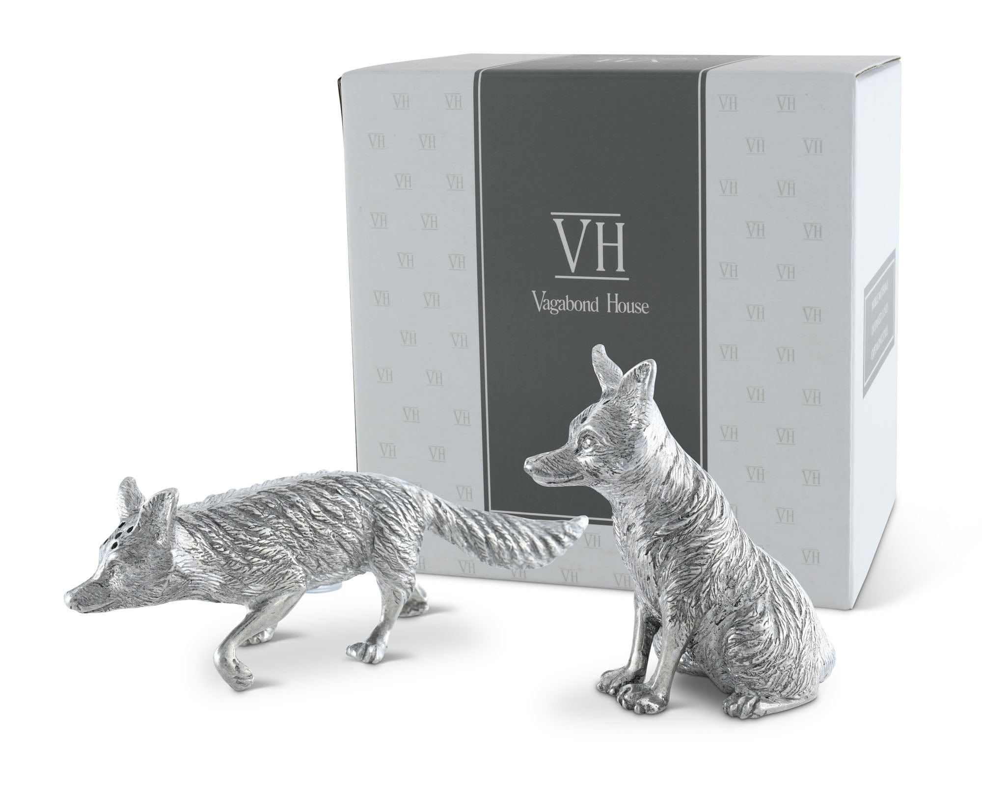Pewter Foxes Salt &amp; Pepper Set