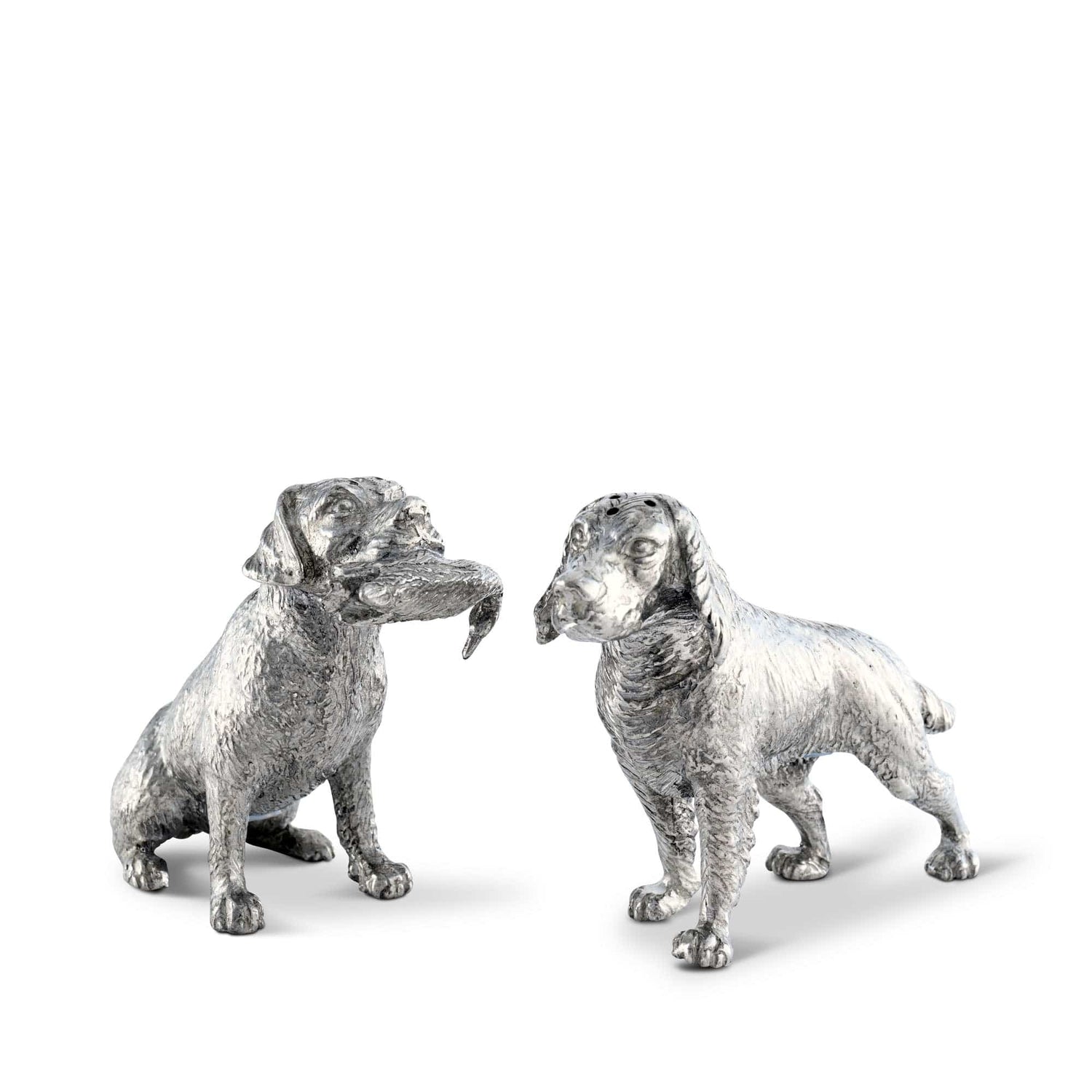 Pewter Hunting Dogs Salt &amp; Pepper Set