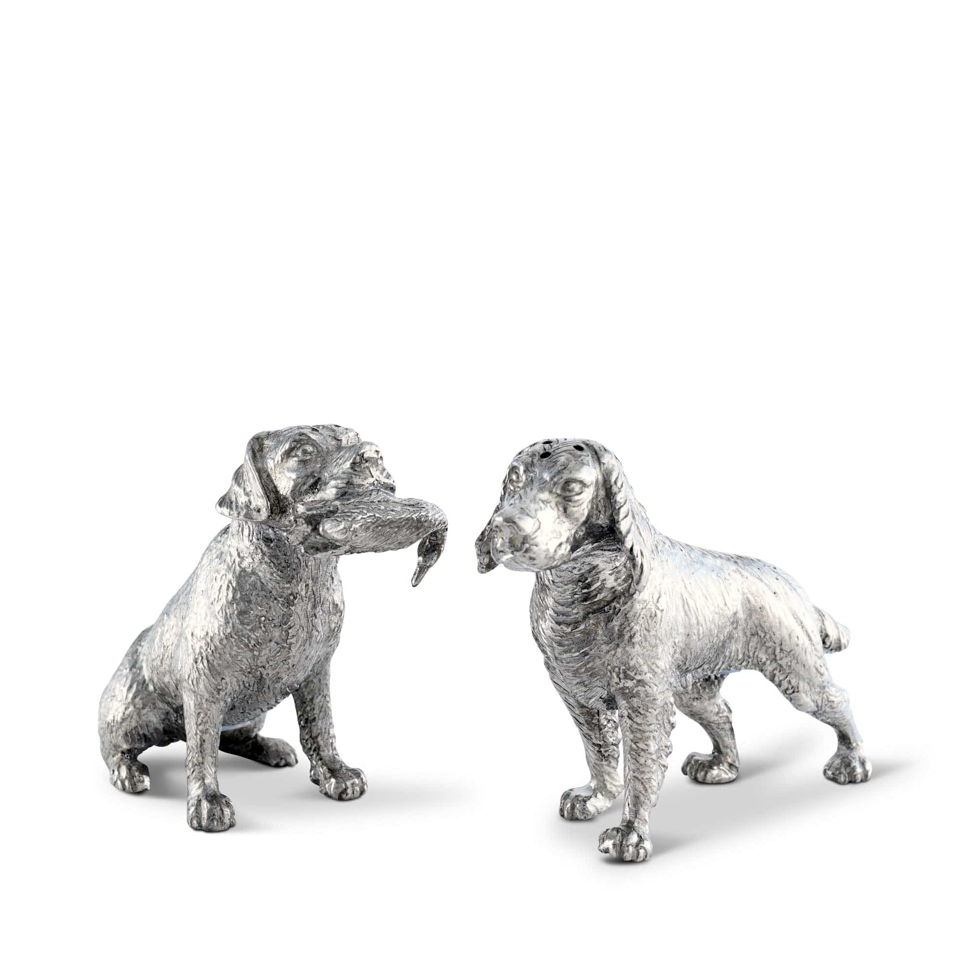 Pewter Hunting Dogs Salt &amp; Pepper Set