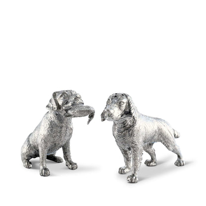 Pewter Hunting Dogs Salt &amp; Pepper Set