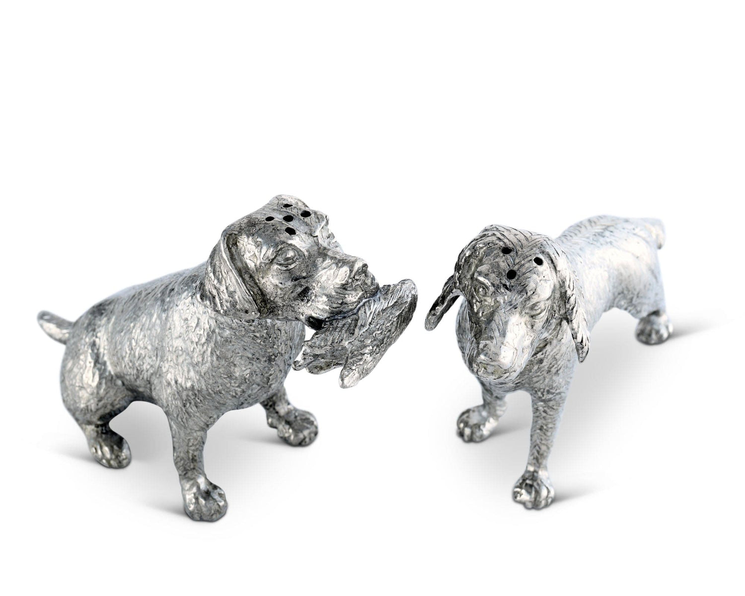 Pewter Hunting Dogs Salt &amp; Pepper Set