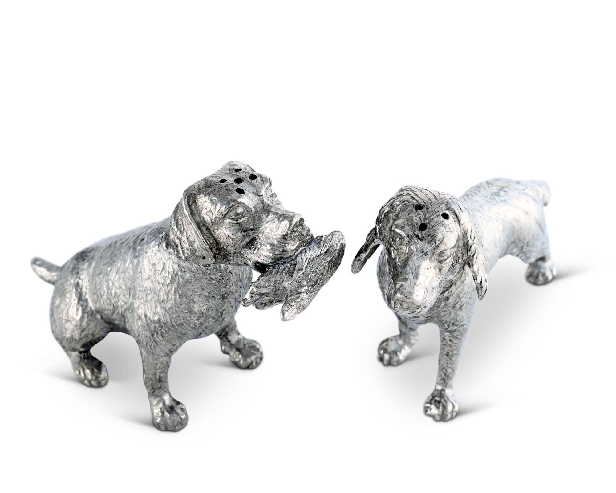 Pewter Hunting Dogs Salt &amp; Pepper Set