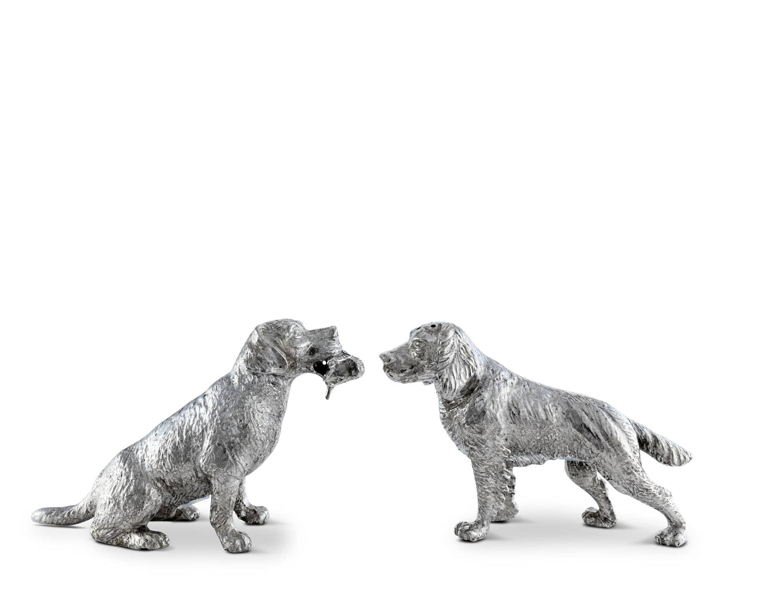 Pewter Hunting Dogs Salt &amp; Pepper Set