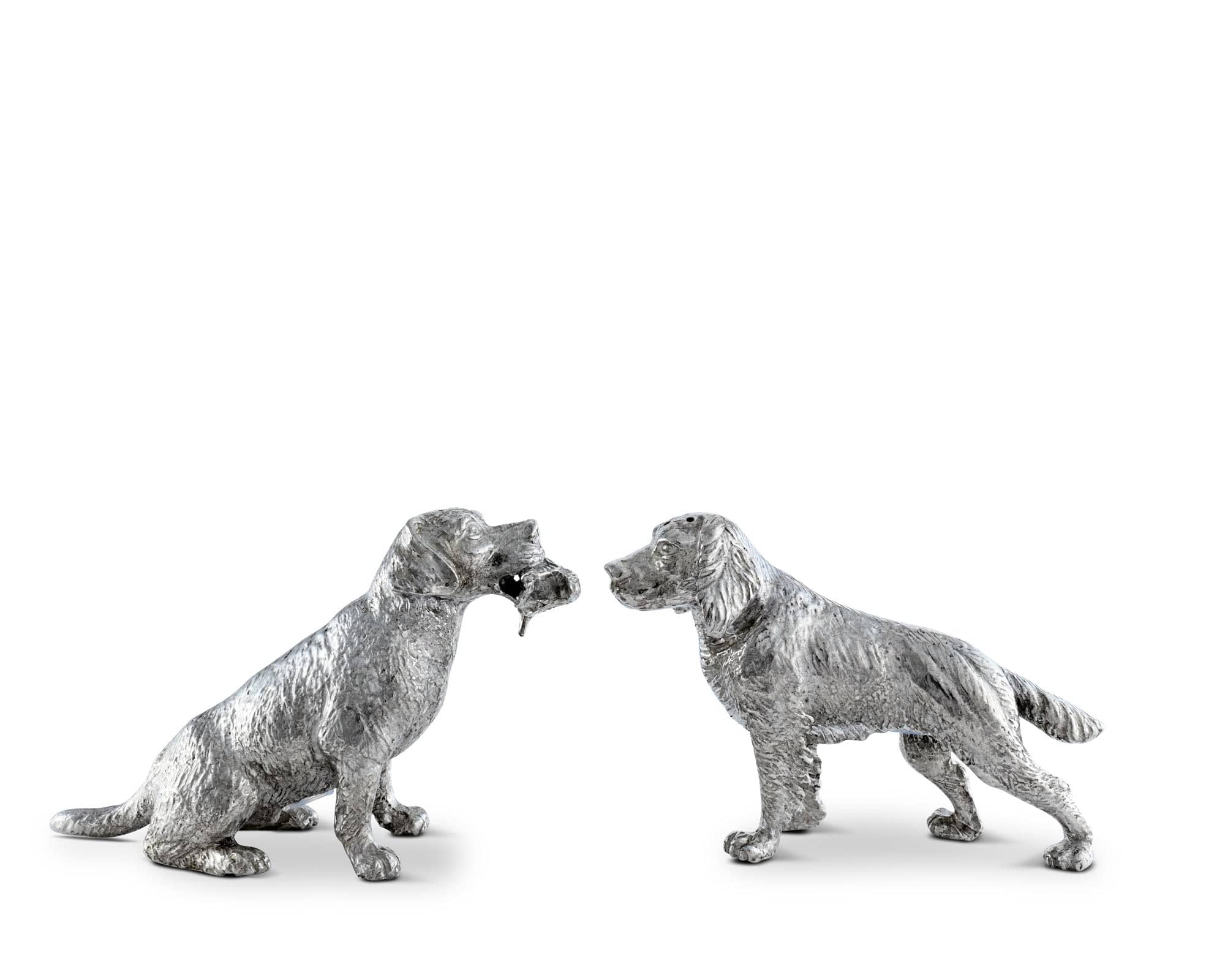 Pewter Hunting Dogs Salt &amp; Pepper Set
