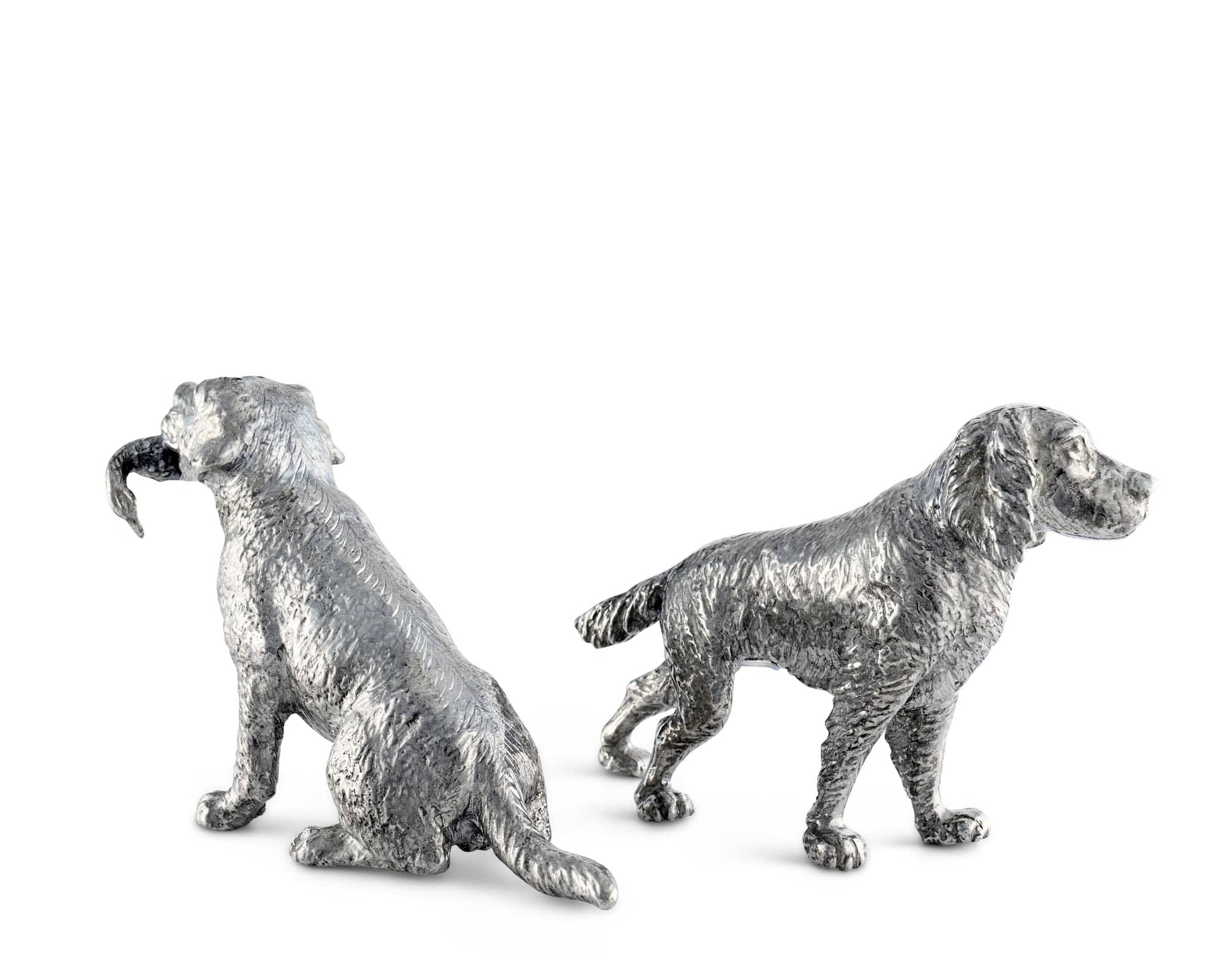 Pewter Hunting Dogs Salt &amp; Pepper Set