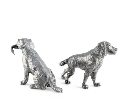 Pewter Hunting Dogs Salt &amp; Pepper Set