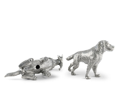Pewter Hunting Dogs Salt &amp; Pepper Set