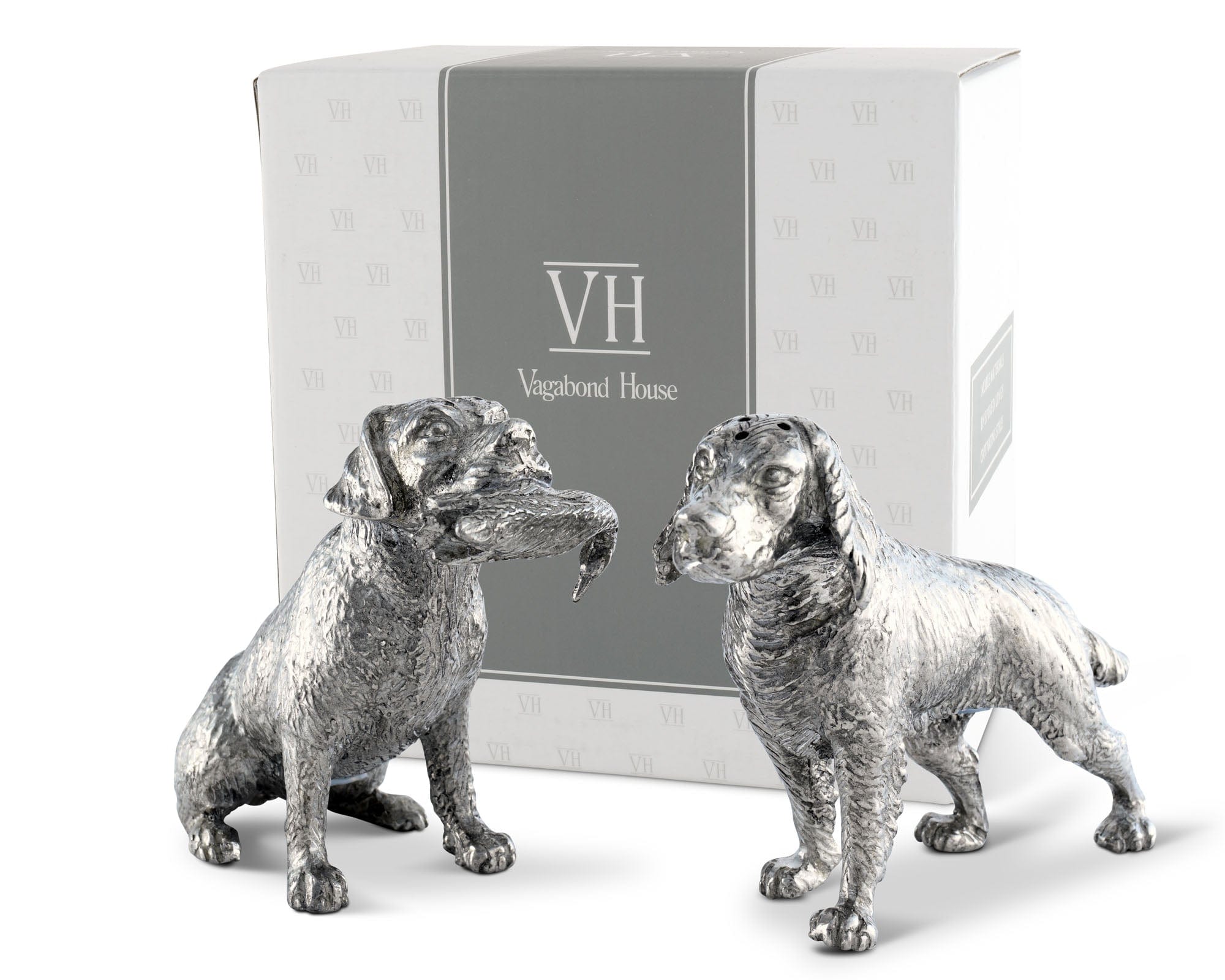 Pewter Hunting Dogs Salt &amp; Pepper Set