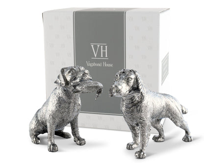 Pewter Hunting Dogs Salt &amp; Pepper Set