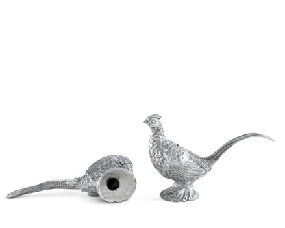 Pewter Pheasants Salt &amp; Pepper Set