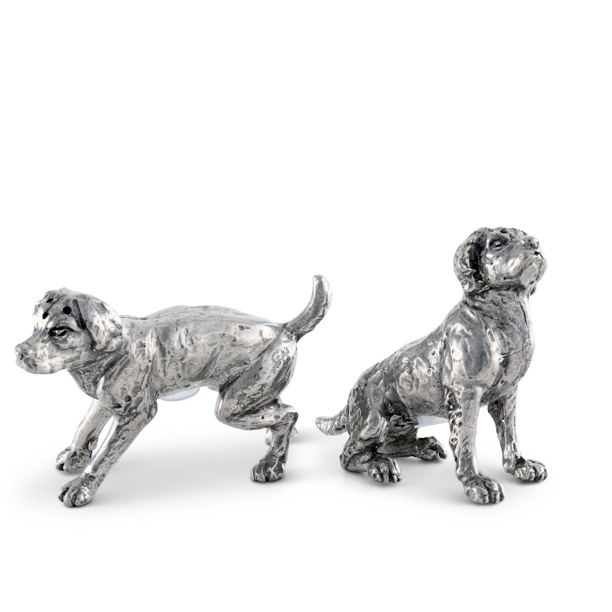 Pewter Spaniel Salt &amp; Pepper Set