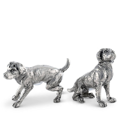 Pewter Spaniel Salt &amp; Pepper Set