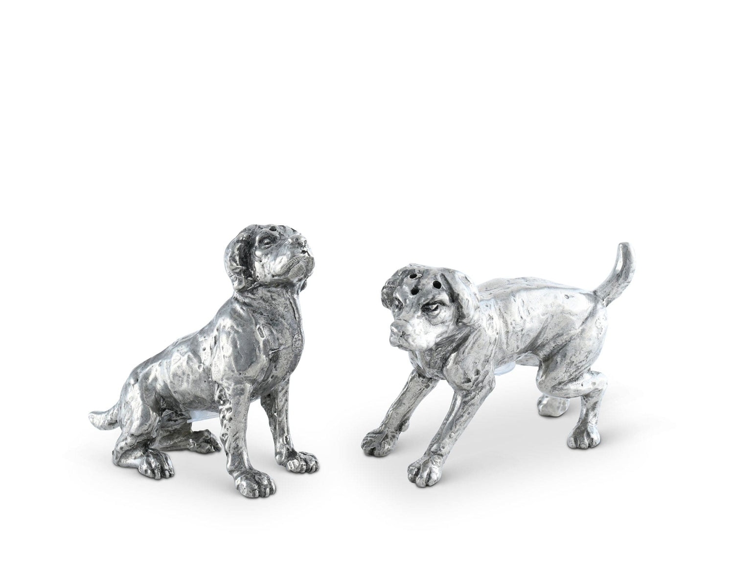 Pewter Spaniel Salt &amp; Pepper Set