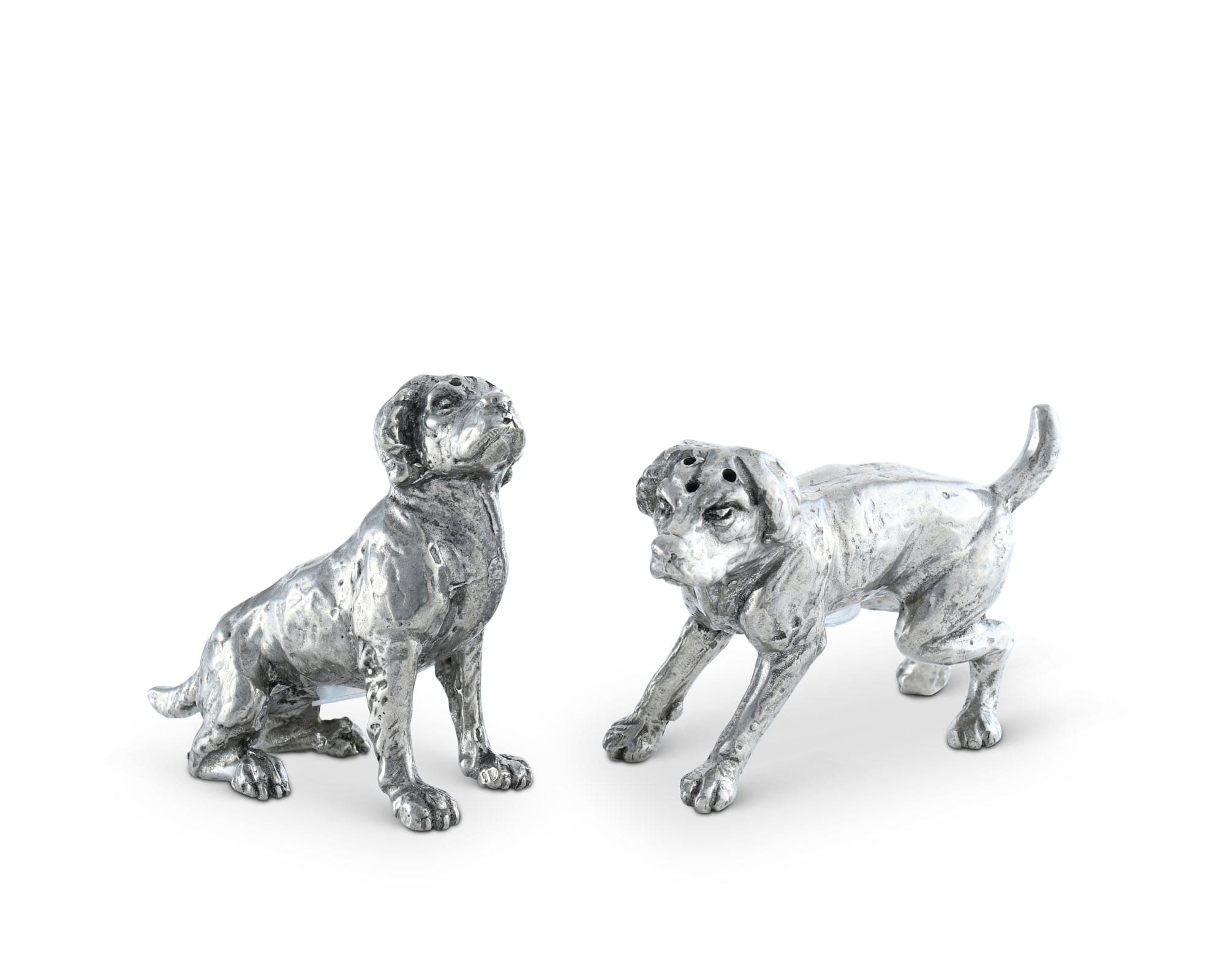 Pewter Spaniel Salt &amp; Pepper Set