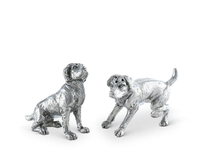 Pewter Spaniel Salt &amp; Pepper Set