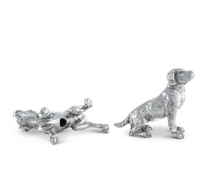 Pewter Spaniel Salt &amp; Pepper Set