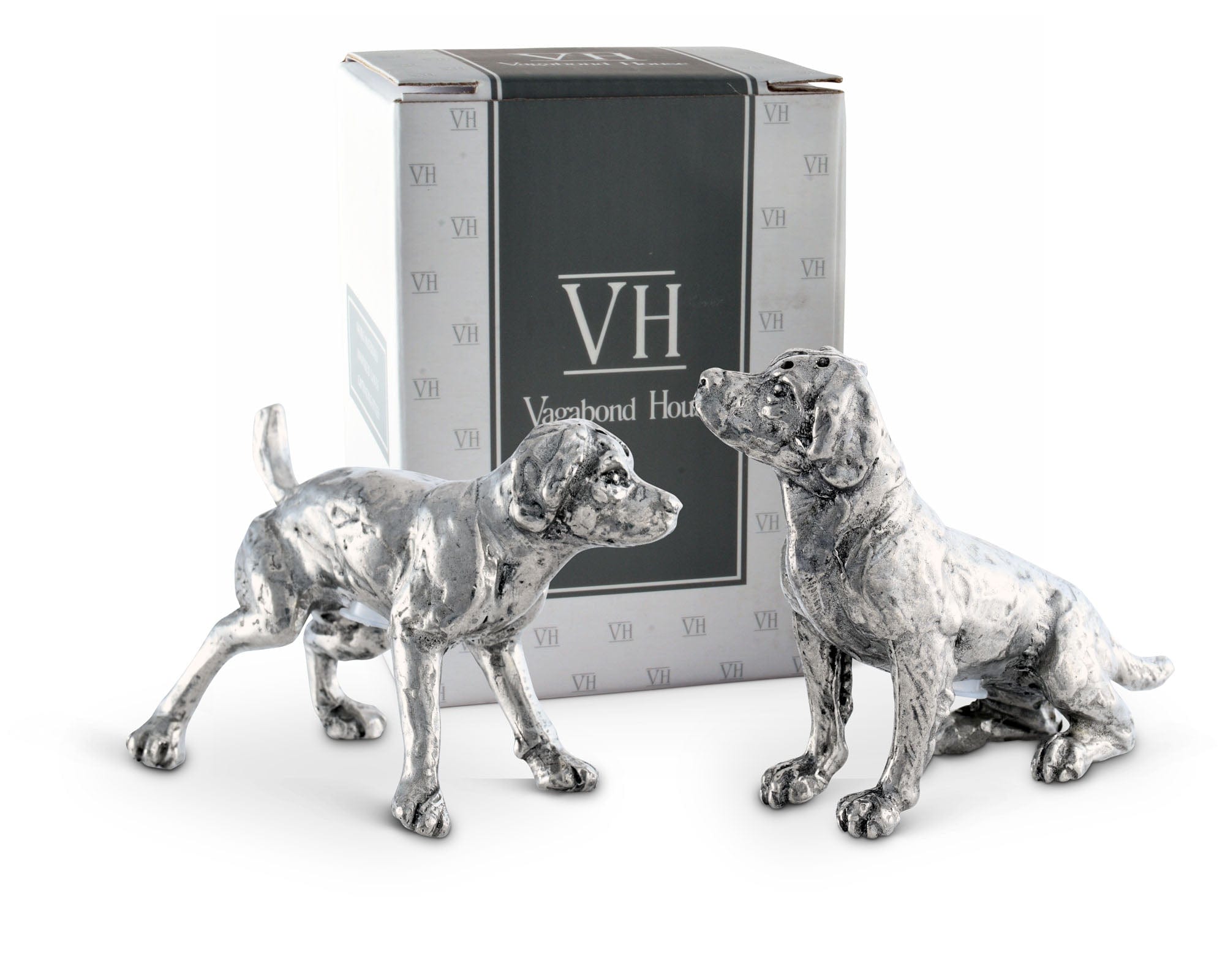 Pewter Spaniel Salt &amp; Pepper Set