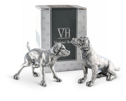 Pewter Spaniel Salt &amp; Pepper Set