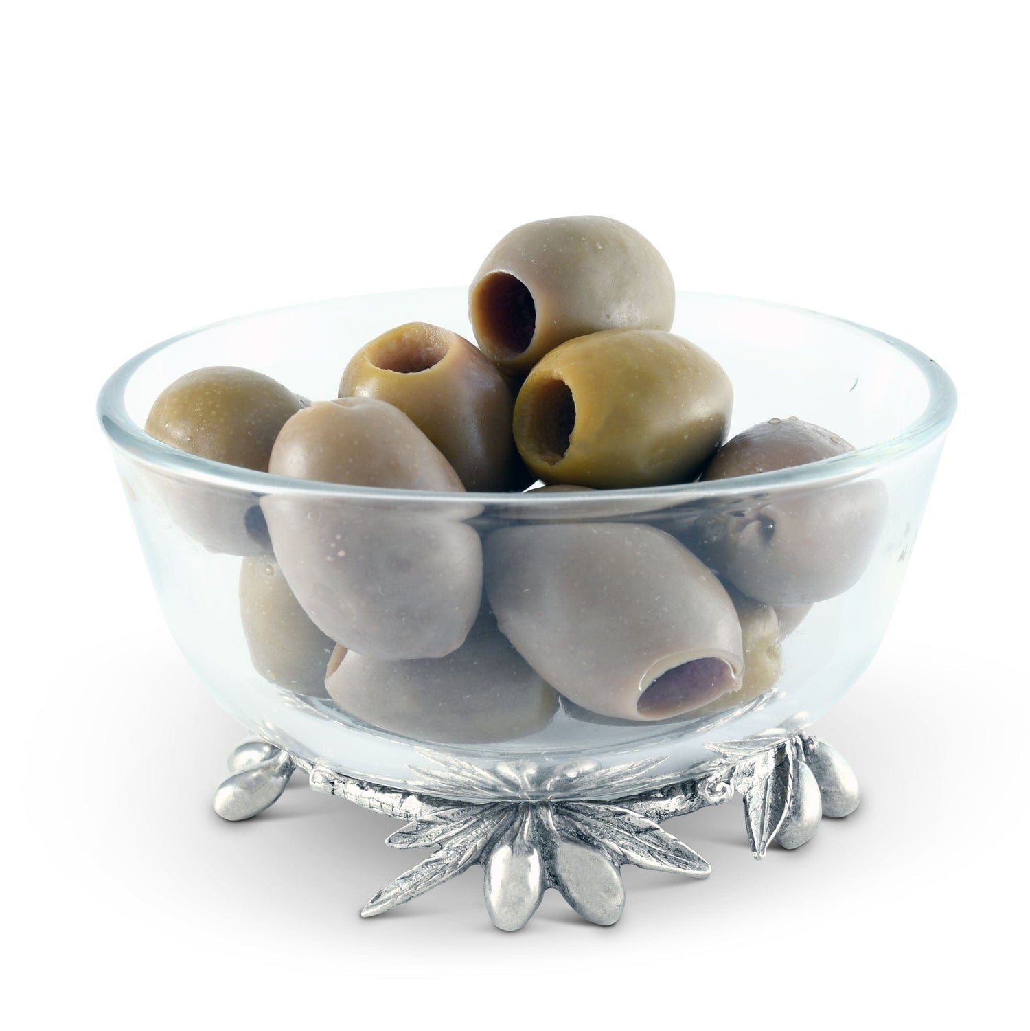 Olive Grove Glass &amp; Pewter Bowl