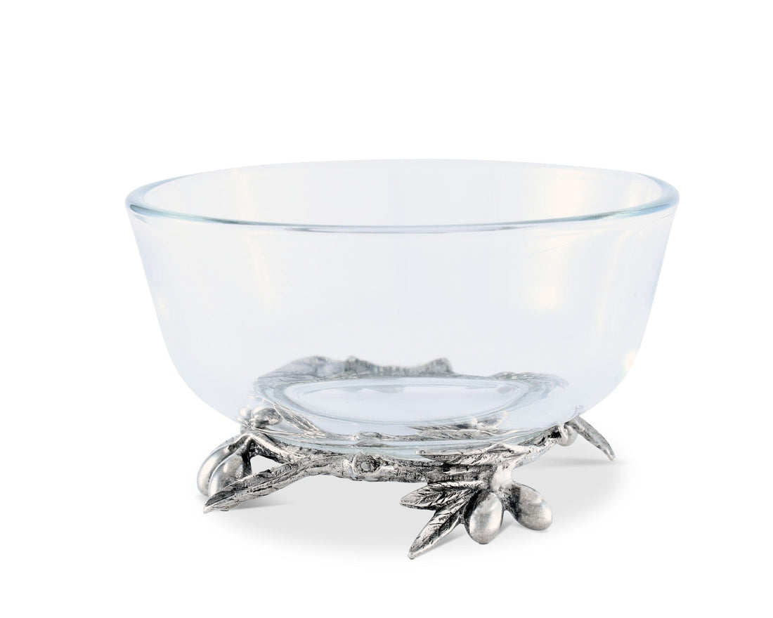 Olive Grove Glass &amp; Pewter Bowl
