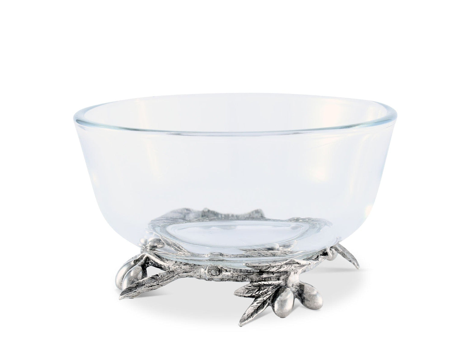 Olive Grove Glass &amp; Pewter Bowl