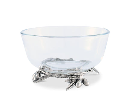 Olive Grove Glass &amp; Pewter Bowl