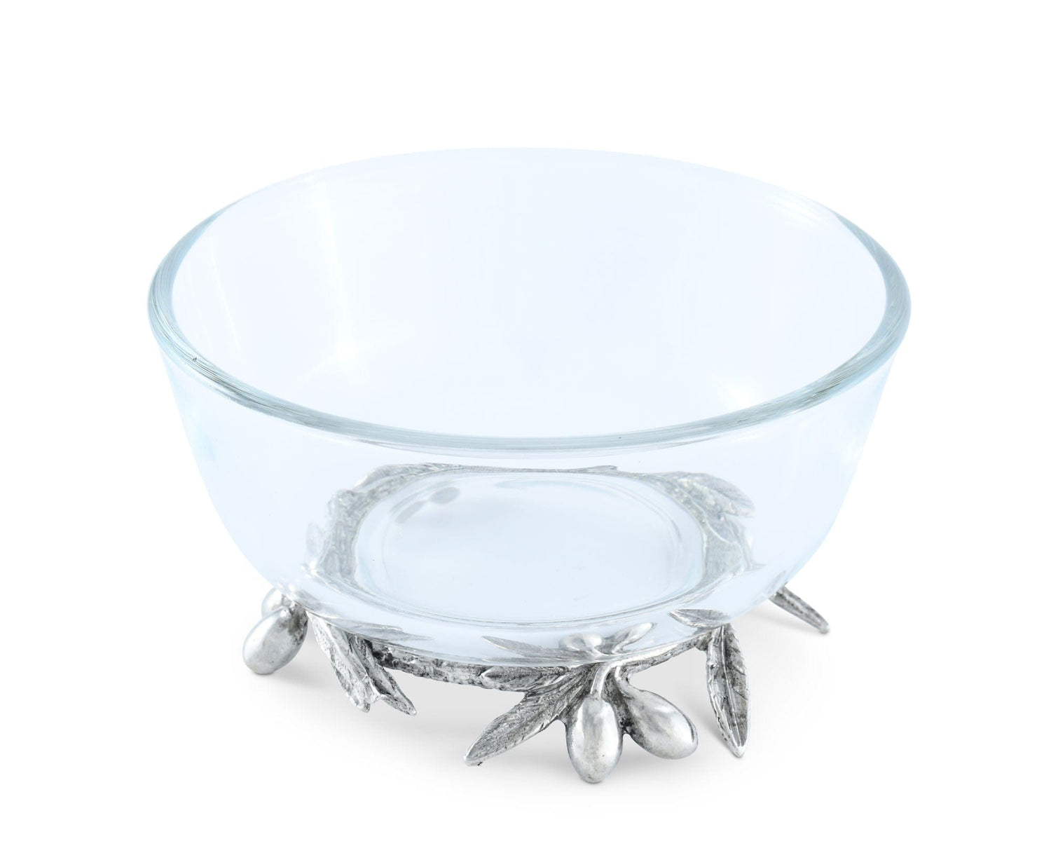 Olive Grove Glass &amp; Pewter Bowl