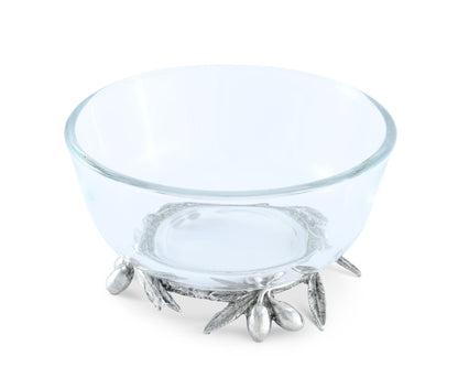 Olive Grove Glass &amp; Pewter Bowl
