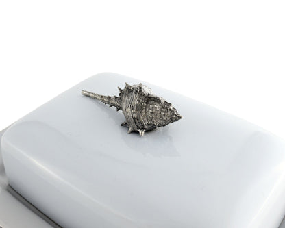 Conch Shell Stoneware Butter Dish