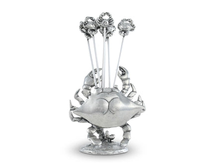 Pewter Blue Crab Cheese Pick Set