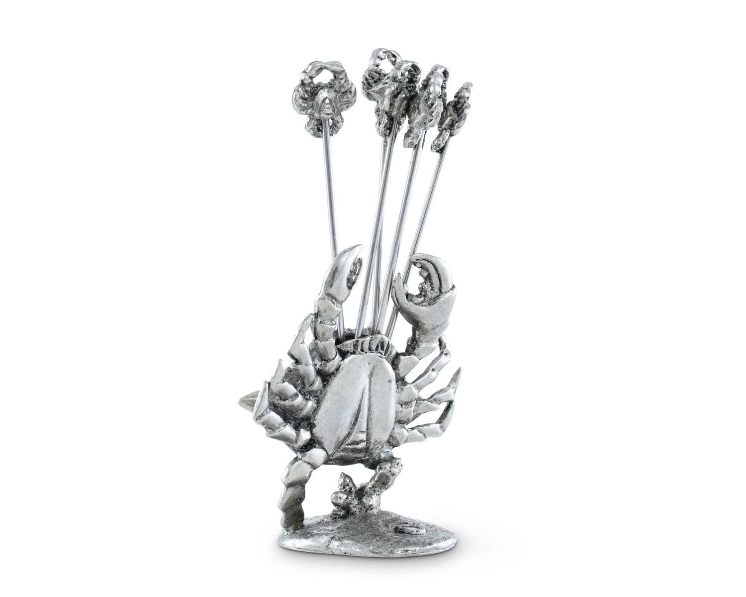 Pewter Blue Crab Cheese Pick Set