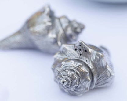 Pewter Conch Shells Salt &amp; Pepper Set