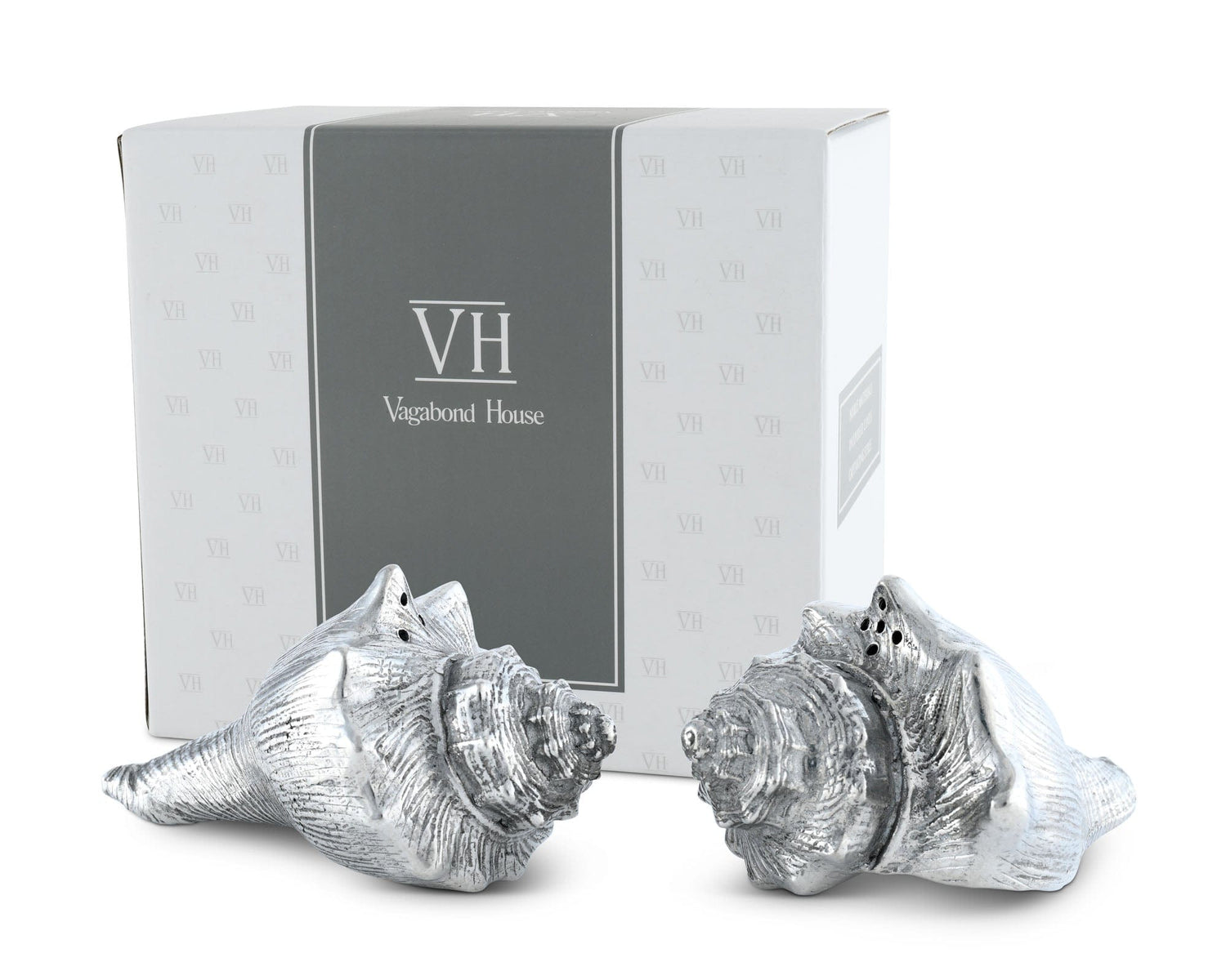 Pewter Conch Shells Salt &amp; Pepper Set