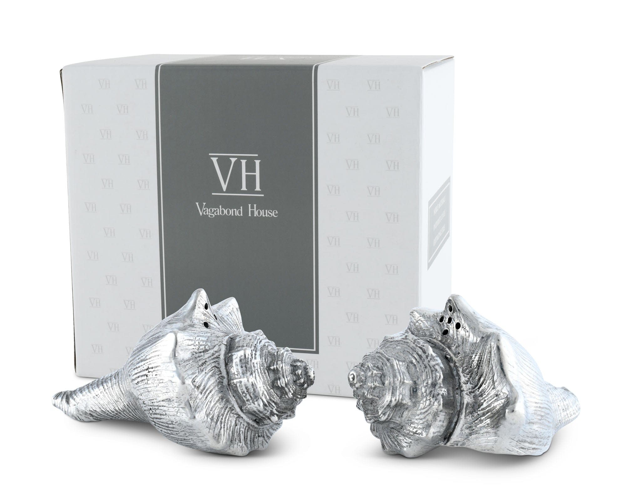Pewter Conch Shells Salt &amp; Pepper Set