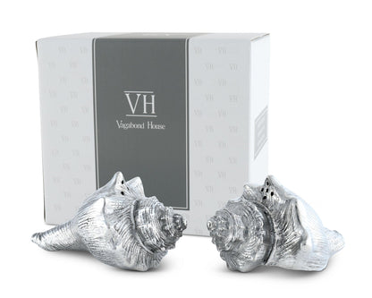Pewter Conch Shells Salt &amp; Pepper Set
