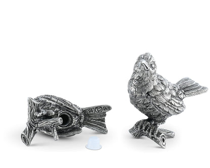Pewter Song Birds Salt &amp; Pepper Set
