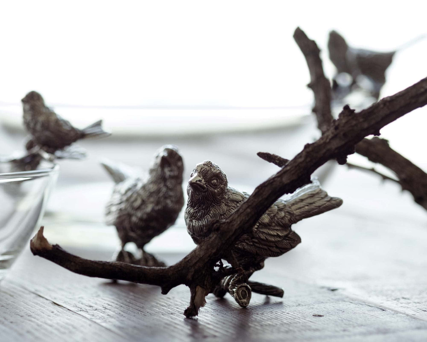 Pewter Song Birds Salt &amp; Pepper Set