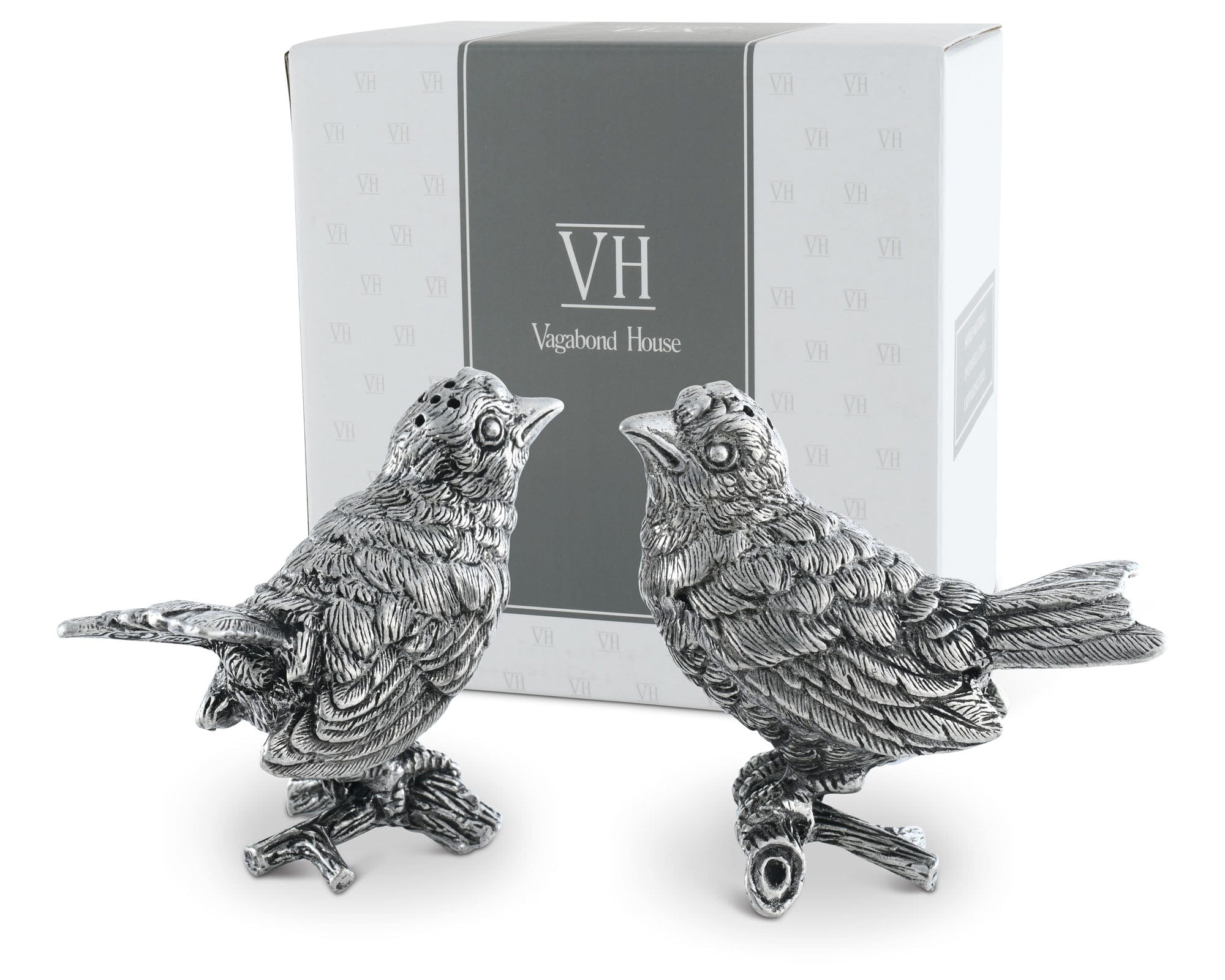 Pewter Song Birds Salt &amp; Pepper Set