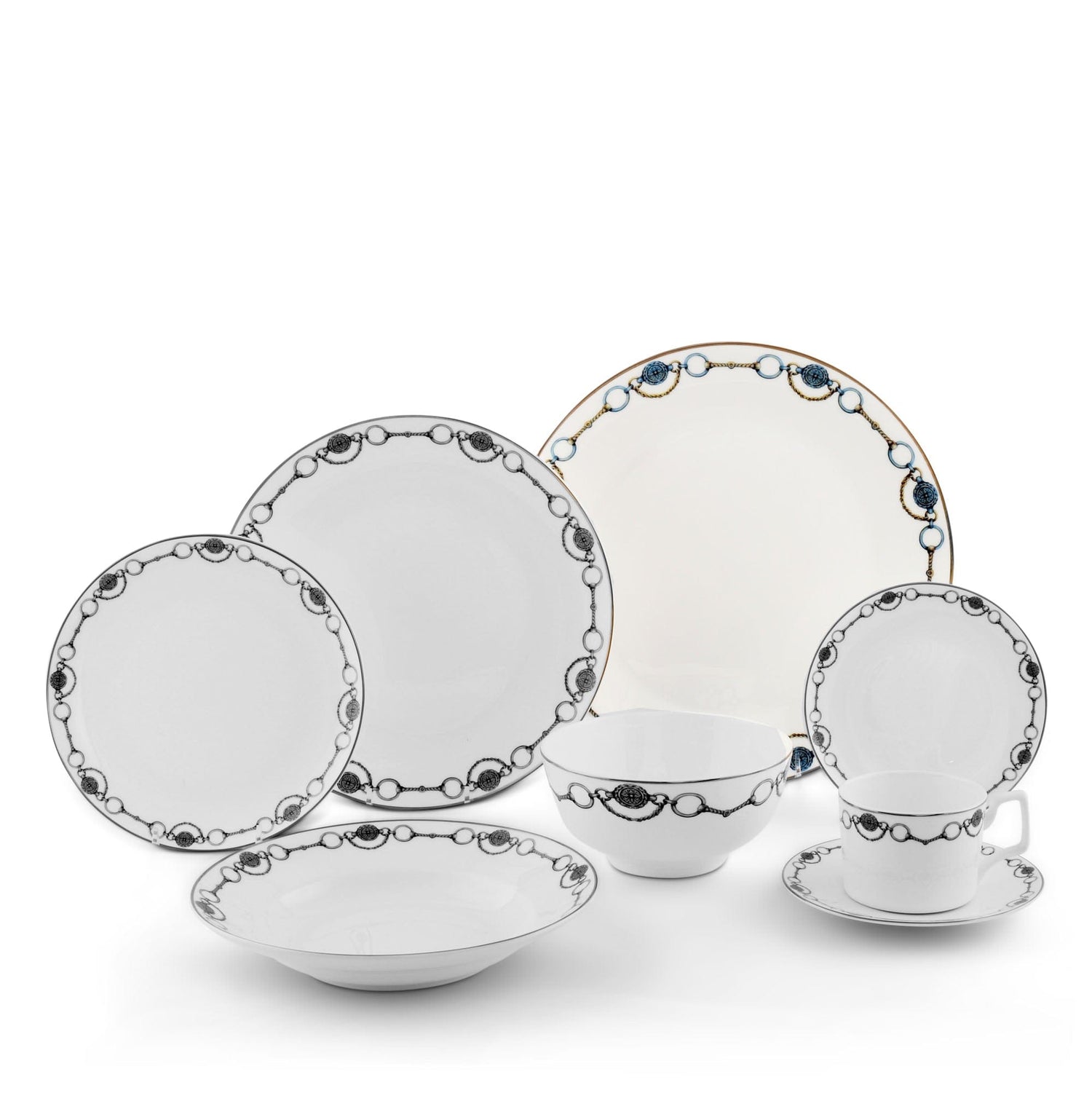 Amarillo Concho Pattern Bone China Round Dinner Plate