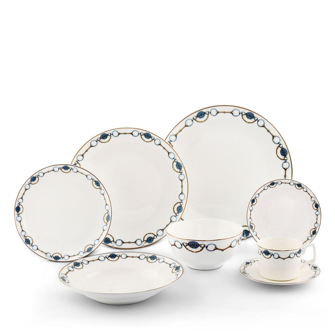 Bone China Amarillo Dinnerware 2 Person, 4 piece Set