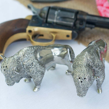 Pewter Bison Salt &amp; Pepper Set