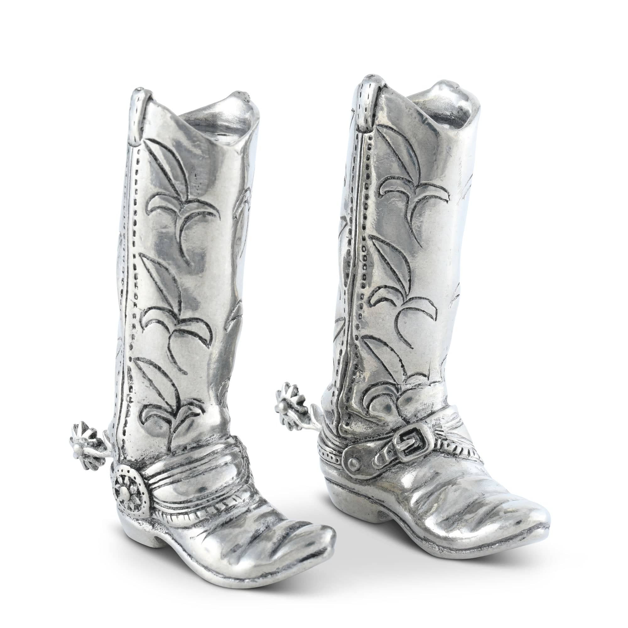 Pewter Cowboy Boot Salt &amp; Pepper Set