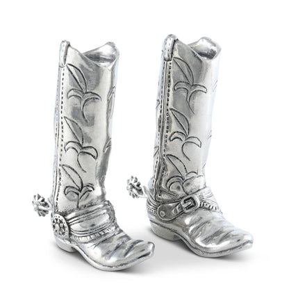 Pewter Cowboy Boot Salt &amp; Pepper Set